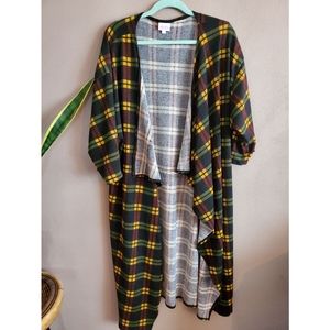 Lularoe Colorful Plaid Shirley Kimono